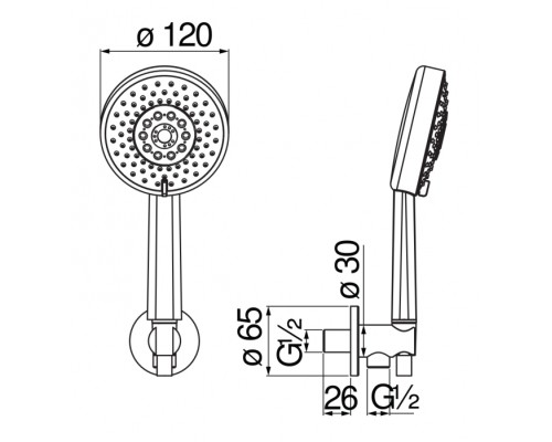 AD146/47WM душевой набор с шланговым подсоединением, матовый белый AD146/47WM