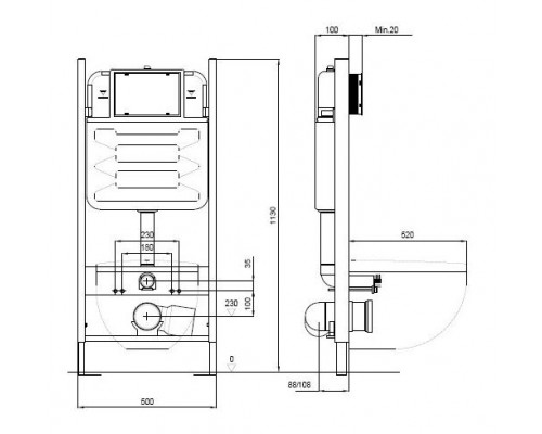 SET AQUATEK ЛИБРА N-14 (рама AQUATEK Standard INS-0000014(без клавиши и крепежа)+унитаз ЛИБРА New AQ0530N-00 с тонким сиденьем soft-close SET AQUATEK ЛИБРА N-14