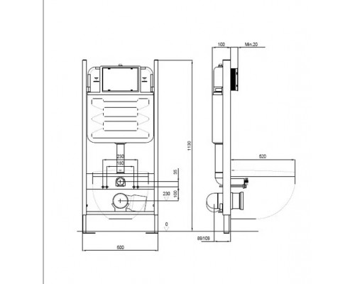 E21775RU-BL Унитаз c инсталляцией Modern Life, сиденье тонкое микролифт, панель для двойного смыва, матовый черный (E36495-NF+E36496-BL+E77725+E77168) E21775RU-BL