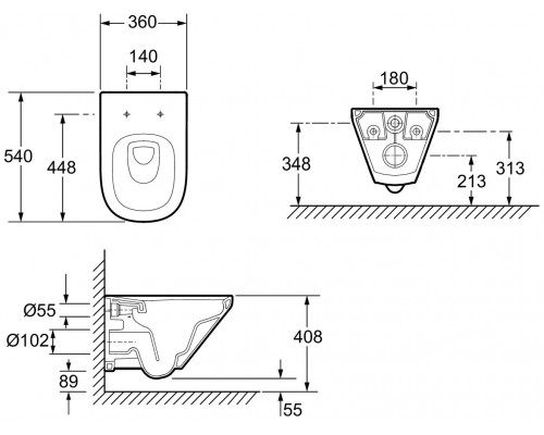 E21775RU-BL Унитаз c инсталляцией Modern Life, сиденье тонкое микролифт, панель для двойного смыва, матовый черный (E36495-NF+E36496-BL+E77725+E77168) E21775RU-BL