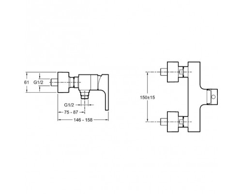 E45371-CP STRAYT смеситель для душа E45371-CP