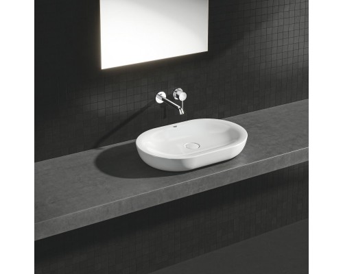 19408001 Essence+ Смеситель для раковины настенный, комплект верхней монтажной части для 23571000, на 2 отверстия, M-Size, с ограничителем температуры 19408001