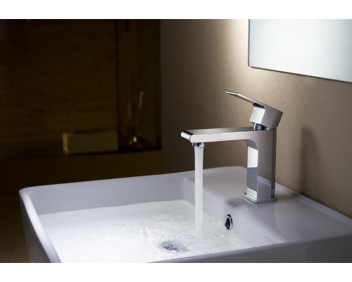 AQ1410CR ЛИРА смеситель для раковины 103, без донного клапана AQ1410CR