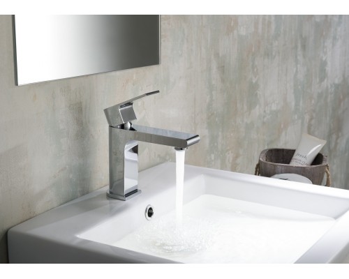 AQ1410CR ЛИРА смеситель для раковины 103, без донного клапана AQ1410CR