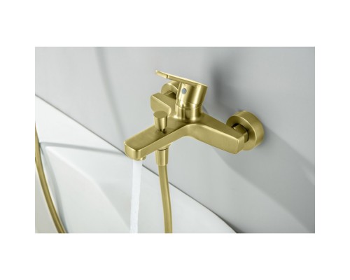 AQ1748BG ЛУГАНО смеситель для ванны с душевым гарнитуром 3jet, шлиф. золото AQ1748BG