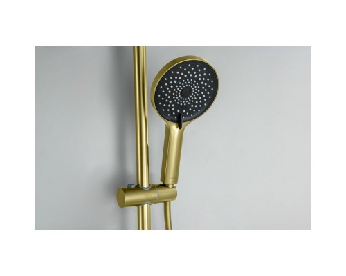 AQ1748BG ЛУГАНО смеситель для ванны с душевым гарнитуром 3jet, шлиф. золото AQ1748BG