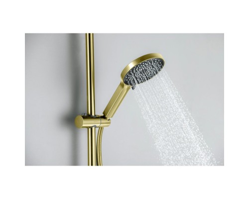 AQ1748BG ЛУГАНО смеситель для ванны с душевым гарнитуром 3jet, шлиф. золото AQ1748BG