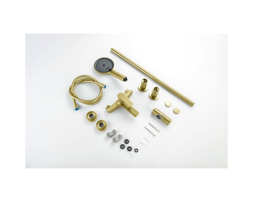 AQ1748BG ЛУГАНО смеситель для ванны с душевым гарнитуром 3jet, шлиф. золото AQ1748BG