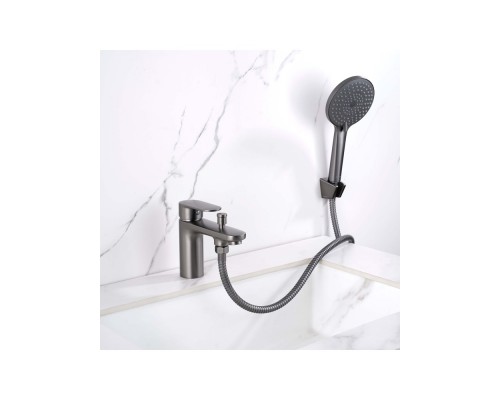AQ1844BGM НИКА смеситель врезной на борт ванны на 1 отв., оружейная сталь AQ1844BGM