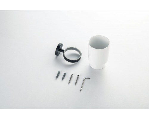 AQ4604MB БЕТТА стакан с держателем, матовый черный AQ4604MB