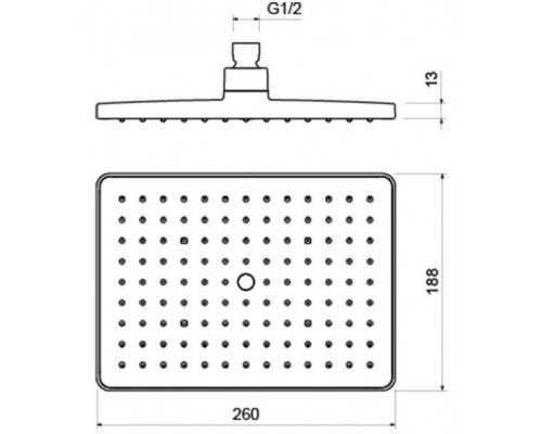 AQ2087CR прямоугольный верхний душ 26018868 мм AQ2087CR