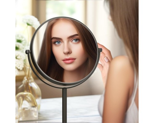 AQ4914MB зеркало косметическое настольное 5х, матовый черный AQ4914MB