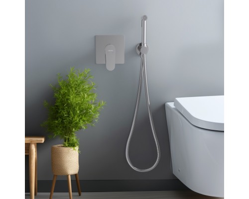 AQ1219CR ОБЕРОН набор с гигиеническим душем (смеситель + гигиеническая лейка + шланг + шланговое подсоединение с держателем) AQ1219CR