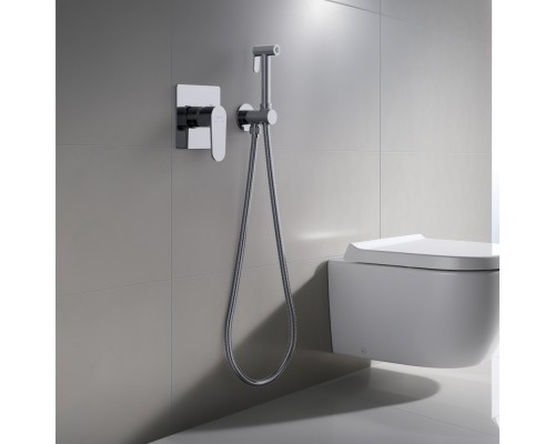 AQ1219CR ОБЕРОН набор с гигиеническим душем (смеситель + гигиеническая лейка + шланг + шланговое подсоединение с держателем) AQ1219CR