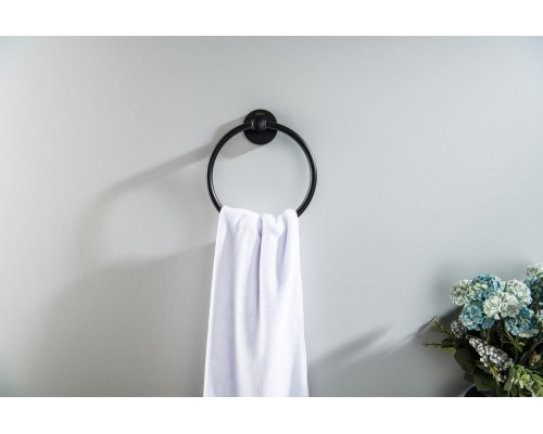 AQ4212MB ОБЕРОН полотенцедержатель кольцо, матовый черный AQ4212MB