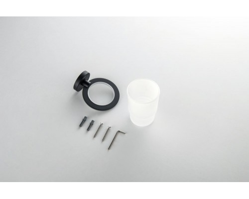 AQ4204MB ОБЕРОН стакан с держателем, матовый черный AQ4204MB