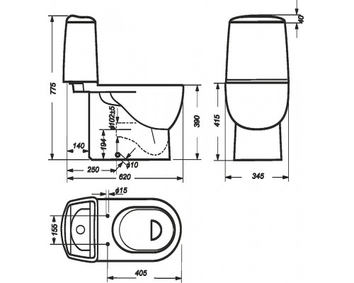 BEST COMFORT Унитаз-компакт Белый S1 (WC.CC/Best/2-DM/WHT.G/S1) WC.CC/Best/2-DM/WHT.G/S1