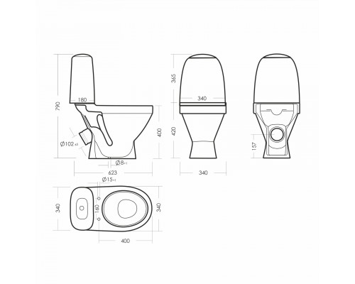ВИКТОРИЯ 60 Умывальник пьедестальный ВКС Белый S1 (WB.PD/Victoria/60-C/WHT.G/S1) WB.PD/Victoria/60-C/WHT.G/S1