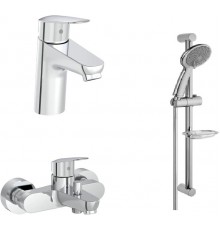 A42302EXP Flow Round Набор смесителей 3-в-1 в одной упаковке (смеситель для раковины, смеситель для ванны, душевой гарнитур) A42302EXP