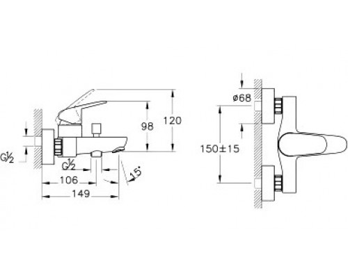 A42302EXP Flow Round Набор смесителей 3-в-1 в одной упаковке (смеситель для раковины, смеситель для ванны, душевой гарнитур) A42302EXP
