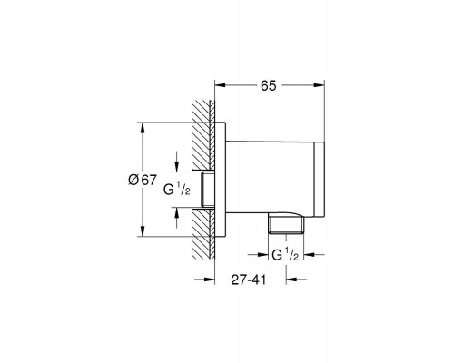 28671001 Tempesta Подключение для душевого шланга, хром (замена арт. 28671000) 28671001