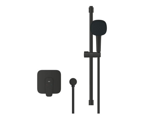 1053352430 CUBEO Душевой комплект (смеситель внутр монтажа для душа без встр части, душ гарн-р Tempesta Cube 110, подкл для душ шланга ), мат черный 1053352430