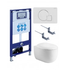 SET AQUATEK АЛЬТАИР cm-066 4в1 (рама AQUATEK INS-0000025 +крепление KKI-0000002 +кнопка KDI-0000066 +унитаз AQ1980-00 +тонкое сиденье с механиз) SET AQUATEK АЛЬТАИР cm-066 4в1