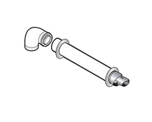 Окончание De Dietrich горизонтальное коаксиальное Д 60/100 мм L= 800 ммPPS/оцинкованная сталь