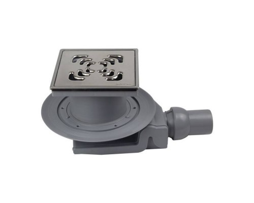 Трап, Pestan, Confluo Standard Square 4 Mask, горизонтальный, DN-50, цвет решетки-хром глянец