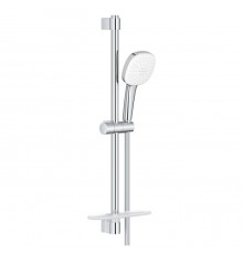 26907003 Tempesta Cube 110 Душевой гарнитур, 2 реж струи, душ штанга 600 мм, шланг 1750 мм, полочка, max расход 7,4 л/мин, хром (аналог арт.27928002) 26907003