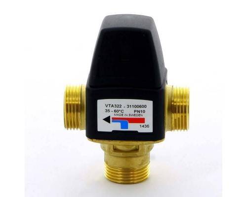 Клапан VTA 322 Н 3/4" термостатический смесит. 35-60 C, Kvs 1.5, DZR латунь Клапан VTA 322 Н 3/4" термостатический смесит. 35-60 C, Kvs 1.5, DZR латунь