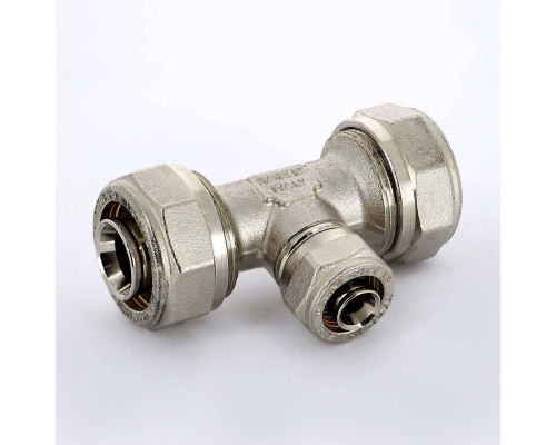 Тройник обжим никелированный UNI-FITT 26х16х26