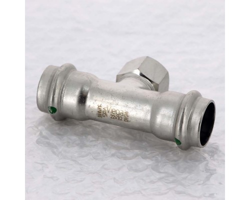 Тройник пресс-В нержавеющая сталь Sanpress Inox VIEGA 22х1/2"х22 Тройник пресс-В нержавеющая сталь Sanpress Inox VIEGA 22х1/2"х22