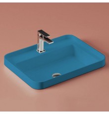 Раковина, Artceram, FUORI SCALA, шгв 605-455-153, отверстия для смесителя-1, цвет-Blue avio