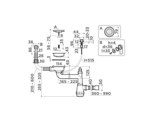 Omoikiri WK-1CL-R-A-AB022 Арматура для полуторачашевых моек цвет: античная латунь 4957092