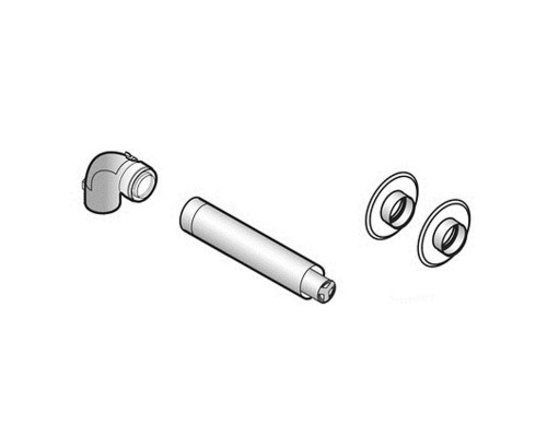 Окончание De Dietrich горизонтальное коаксиальное Д 60/100 мм L= 800 ммPPS/оцинкованная сталь