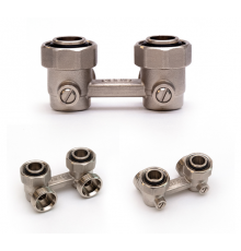 Узел нижнего подключения, Rifar, угловой сдвоенный, 3/4 x 3/4, Н ЕК-НГ ЕК