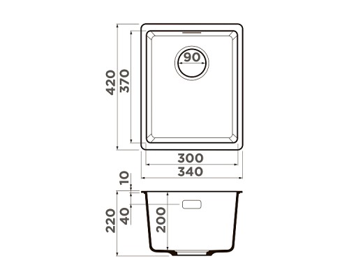 Omoikiri Kata 34-U-PA Кухонная мойка Artgranit 34x42 см, цвет: пастила 4993379