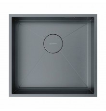 Мойка, OMOIKIRI, Kasen, шгв 480-450-175, отверстия для смесителя-отсутствуют, цвет-вороненая сталь