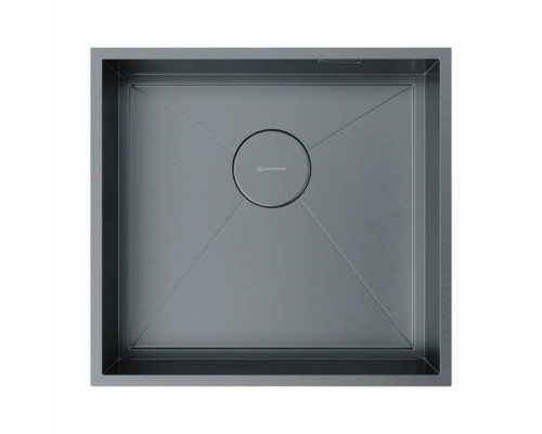 Мойка, OMOIKIRI, Kasen, шгв 480-450-175, отверстия для смесителя-отсутствуют, цвет-вороненая сталь
