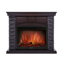 Портал Firelight Porto 30U (угловой) камень черный, шпон венге