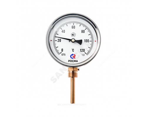 Термометр биметалл БТ-52.211 160С Дк100 L=64 G1/2" рад Росма 00000002653