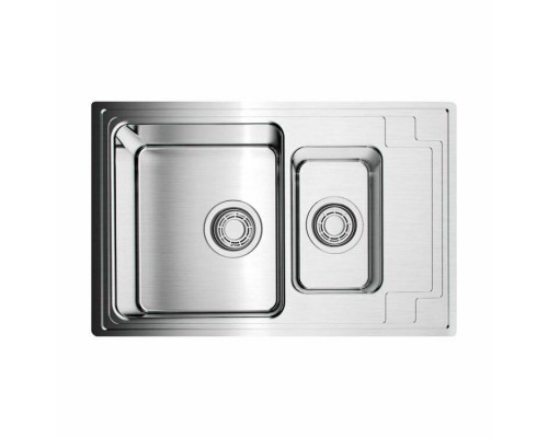 Мойка, OMOIKIRI, Mizu, шгв 780-480-210, отверстия для смесителя-отсутствуют, чаши-2, цвет-нержавеющая сталь