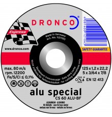 Абразивный отрезной диск Dronco СS 60 Alu 125х1,2 (1121150)