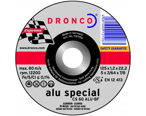 Абразивный отрезной диск Dronco СS 60 Alu 125х1,2 (1121150)