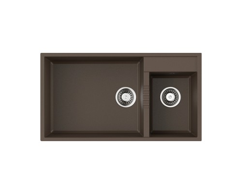 Omoikiri Tedori 85-2-U ES Кухонная мойка из Tetogranit 85x23,5 см, цвет: espresso 4997240
