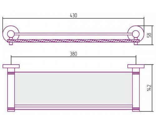 Сунержа Каньон Полка стеклянная с ограничителем 40x14,2x5,8hсм, цвет: золото 03-3004-0400 Сунержа Каньон Полка стеклянная с ограничителем 40x14,2x5,8hсм, цвет: золото 03-3004-0400