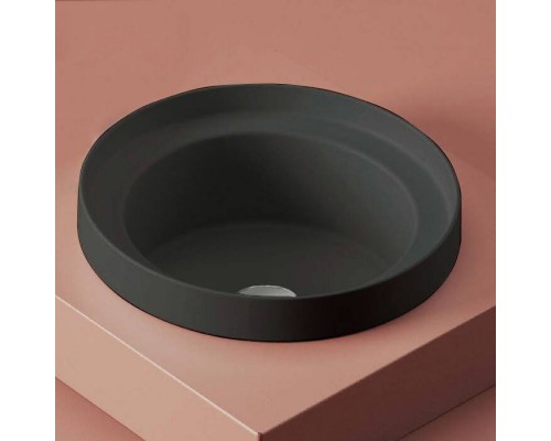 Раковина, Artceram, FUORI SCALA, шгв 403-403-170, отверстия для смесителя-отсутствуют, цвет-черный матовый