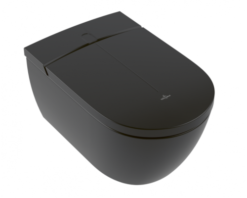 Унитаз, Villeroy Boch, Viclean, подвесной, шгв 385-595-360, CeramicPlus, цвет-Pure Black Унитаз, Villeroy Boch, Viclean, подвесной, шгв 385-595-360, CeramicPlus, цвет-Pure Black