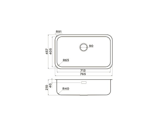 Omoikiri Omi 76-U/I-IN Кухонная мойка нерж. сталь 76,5x45,7 см, цвет: нержавеющая сталь 4993500